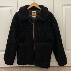 Garage Black Teddy Bear Sherpa Jacket Size XS/S